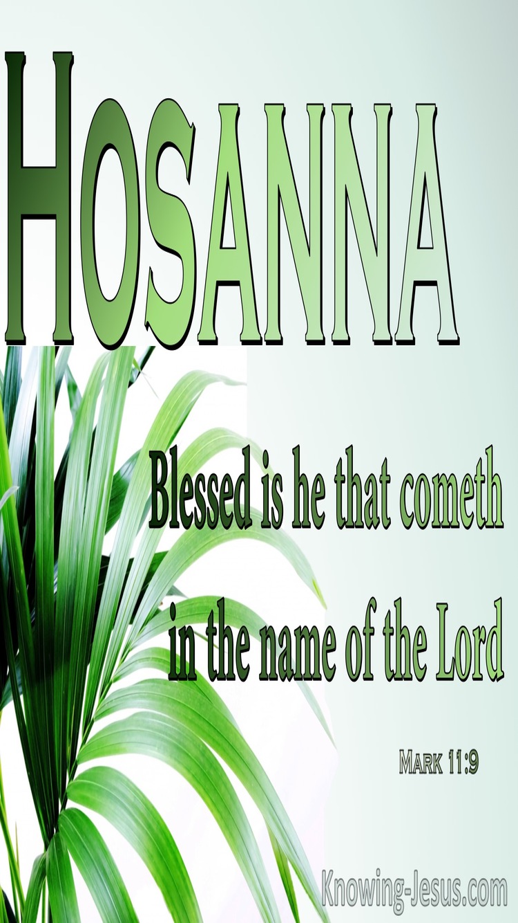 Mark 11:9 Blessed Is He Who Comes In The NameOf The Lord (green)